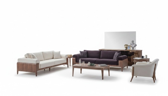 Mehrfarbige Sofagarnitur Designer WeiÃer 3-Sitzer Luxus Polstersessel