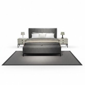 Modern Bett + Bank + 2x Nachttische zugleich Funktional und Komfortabel