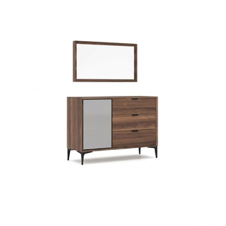 Modern Design MÃ¶bel Schlafzimmer Braun Kommode mit Spiegel Luxus