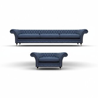 Modern Design MÃ¶bel Wohnzimmer Set 2tlg Dreisitze Sofa mit Sessel Chesterfield
