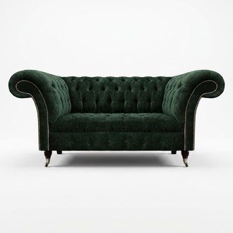 Modern Designer PolstermÃ¶bel Zweisitzer Sofa Couch Textil Chesterfield
