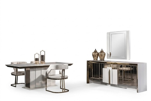 Modern Einrichtung Set MÃ¶bel Esstisch 4Ñ StÃ¼hle Design Sideboard mit Spiegel