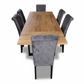 Modern Esstisch Tisch Holz Esszimmer Garnitur 6x Stuhl Set StÃ¼hle 7 tlg Set neu