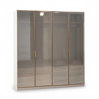 Modern Kleiderschrank Beige Funktionell Schrank Schlafzimmer MÃ¶bel 4 TÃ¼ren