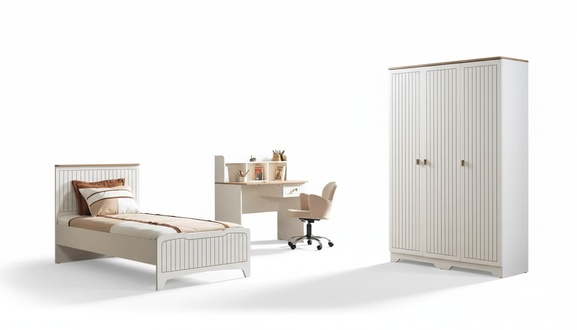 Modern Komplett Jugendzimmer Luxus Kinderzimmer Set 3tlg WeiÃ