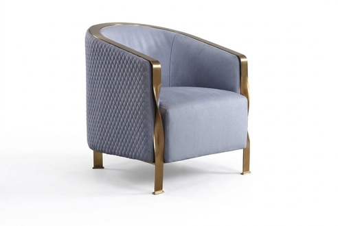 Modern luxuriöse Grau Sessel Möbel Fernseh Sofa Polster Club Stuhl Metall