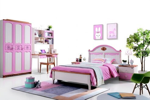 Modern Schrank Kommode Tisch Holz 5tlg. Schlafzimmer Jugend Kinder Zimmer Set