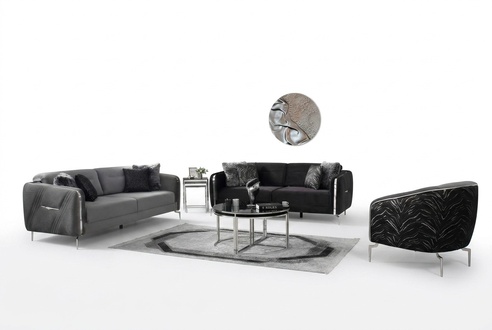 Modern Sofa Set 3 tlg Wohnzimmer Luxus Sofagarnitur 3+3+1 Sitzer MÃ¶bel
