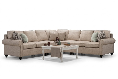 Modern Wohnzimmer Ecksofa-L-Form Design Beige MÃ¶bel Luxus Sofa Einrichtung
