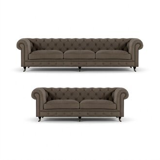 Moderne Chesterfield Polstergarnitur Edle MÃ¶bel Sitzcouchen 2tlg Set