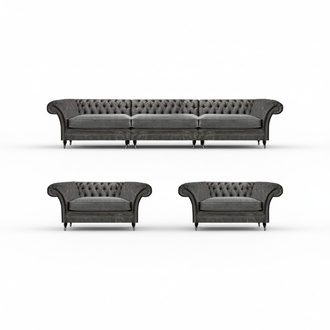 Moderne Chesterfield Sofagarnitur Designer Polstercouchen 3+1+1 Sitzer