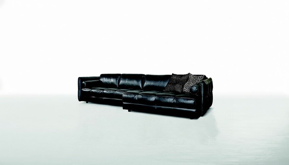Moderne Couch Luxus Ecksofa PolstermÃ¶bel Wohnzimmer L-Form Design Schwarz Leder