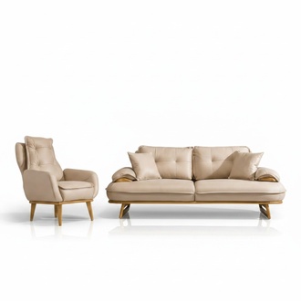 Moderne Couchgarnitur Designer 3-Sitzer Luxus Polster Sessel 3+1 Set