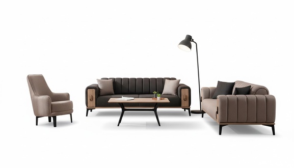 Moderne Couchgarnitur Dreisitzer Sessel Stoffgarnitur Luxus Sofas MÃ¶bel