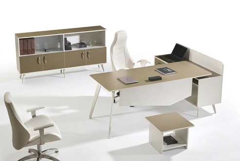 Moderne EckbÃ¼rotisch ArbeitszimmermÃ¶bel WeiÃ BÃ¼ro 3tlg Holz Set Gruppe