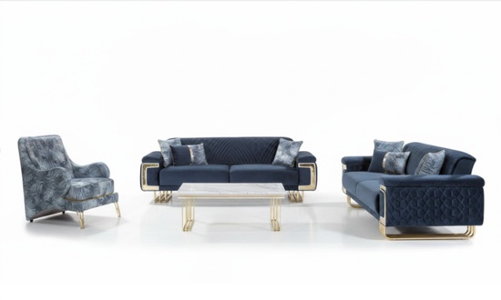 Moderne Edelstahl Sofagarnitur Couchtisch Sessel Polster MÃ¶bel 4tlg Set