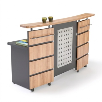 Moderne Empfangstheke + Kommode aus grauem Holz BÃ¼romÃ¶bel neu