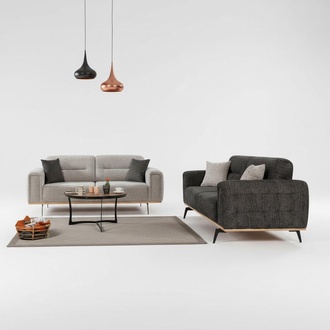Moderne Graue Couchgarnitur 2x Dreisitzer LuxuriÃ¶se Polster Sofas 2tlg
