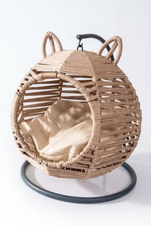 Moderne Rundschaukel Katzen Liege Beige Luxus Modernes MÃ¶belstÃ¼ck Holz
