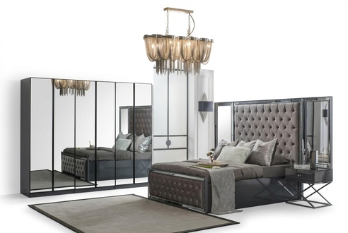 Moderne Schlafzimmer MÃ¶bel Chesterfield Bett Schrank Set Komplett 5tlg