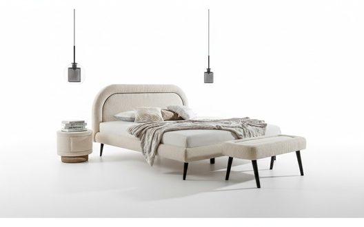 Moderne Schlafzimmer MÃ¶bel Kuschelbett Schlafbett Bank 2x Nachttische