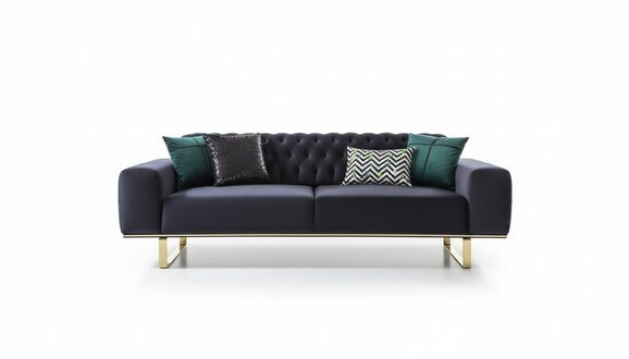 Moderne Sofa 4 Sitz Design Wohnzimmer Polster Holz Polster Moderne Luxus