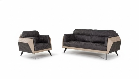 Moderne Sofagarnitur Dreisitzer Couch Sessel StoffmÃ¶bel Neu Set Design 3+1