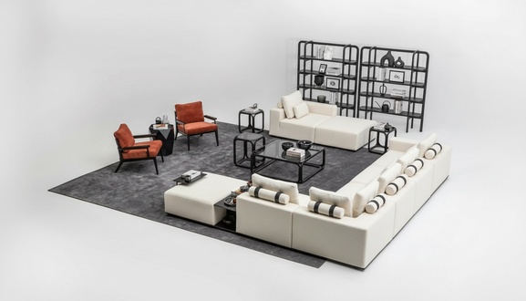 Moderne WeiÃe Sofagarnitur Ecksofa Wohnlandschaft Sessel 4tlg Stoff Sofa