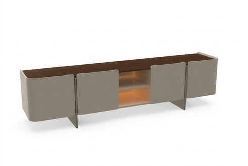 Moderne Wohnwand Wohnzimmer Design TV StÃ¤nder Luxus Grau Lowboard neu