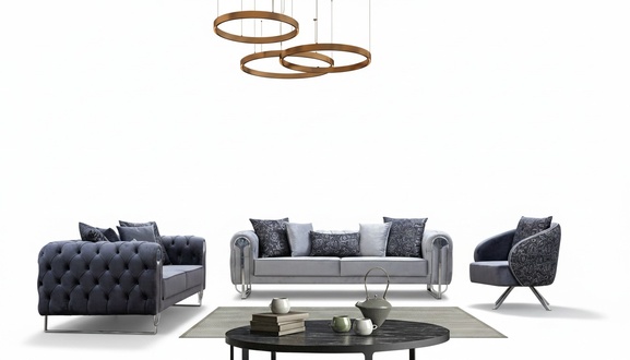 Moderne Wohnzimmer MÃ¶bel Designer Textil Chesterfield Sofas Sessel Set