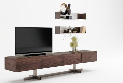 Moderne WohnzimmermÃ¶bel Lowboard RTV Schrank Regal HolzmÃ¶bel Braun Neu