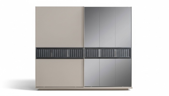 Moderner Grauer Schlafzimmer Kleiderschrank Spiegelschrank Holz MÃ¶bel