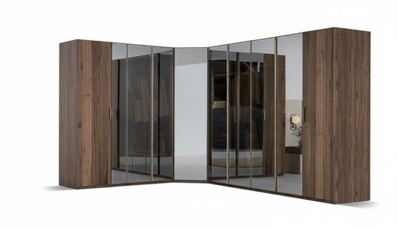 Moderner Braun Eckschrank Designer Regalschrank Holzschrank Luxus MÃ¶bel