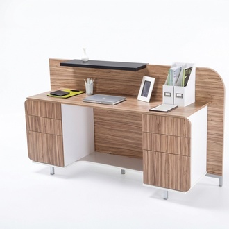Moderner Empfangstisch Luxus BÃ¼ro Holz MÃ¶bel Braun Rezeption Stilvoll