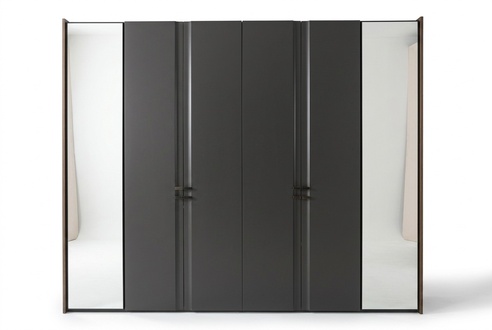 Moderner Kleiderschrank Luxus Schrank Holz SchrÃ¤nke Glas Taupe Schlafzimmer