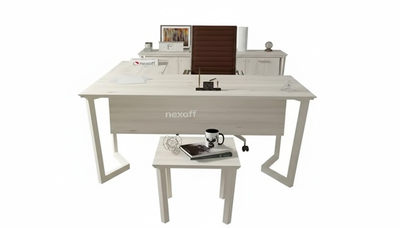 Moderner WeiÃer Schreibtisch Luxus Ecktisch HolzmÃ¶bel Arbeitszimmer Neu