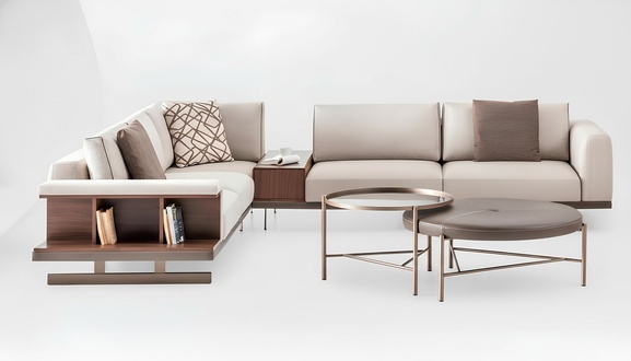 Modernes Beiges Ecksofa Luxus L-Form Couch Stoffsofas WohnzimmermÃ¶bel