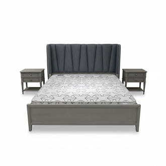 Modernes Bett Polster Design Luxus Doppel Hotel Betten MÃ¶bel Ehe Holzbetten Grau