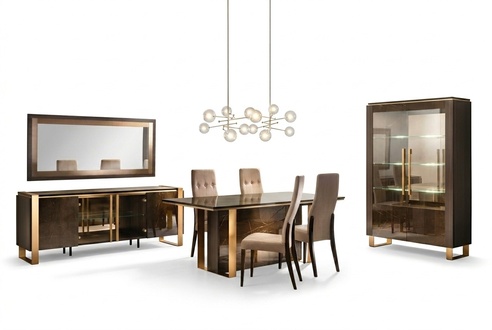 Modernes Esszimmer Tisch + 6 StÃ¼hle Garnitur Gruppe Italienische Stil