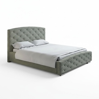 Modernes Polsterbett Bett Betten Bettgestell Doppelbett 180x200 Grau Ehebett