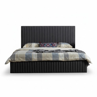 Modernes Polsterbett Bett Betten Bettgestell Doppelbett 180x200 Schwarz Ehebett