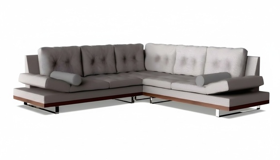 Modernes weiÃes Stoff-Ecksofa mit Holzrahmen