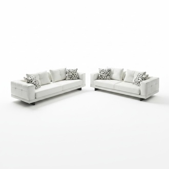 Modernes weiÃes Wohnzimmer Set aus Textil und Holz