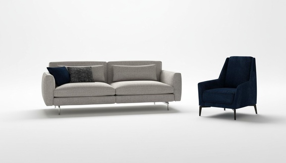 Modernes Wohnzimmerset Dreisitzer Sessel Couchtische TextilmÃ¶bel Neu