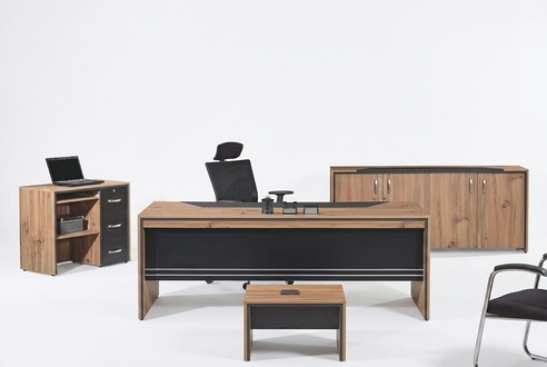 MÃ¶bel BÃ¼ro ArbeitszimmermÃ¶bel Schreibtisch Set 4tlg Holz Schwarz Tisch