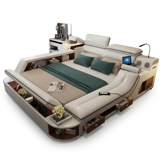 Multifunktion Luxus Bett 180x200 Bett Leder Betten Schlafzimmer Liege