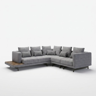 Luxus Garnitur Textil Polstersofa L-Form MÃ¶bel Wohnzimmer Couchtisch