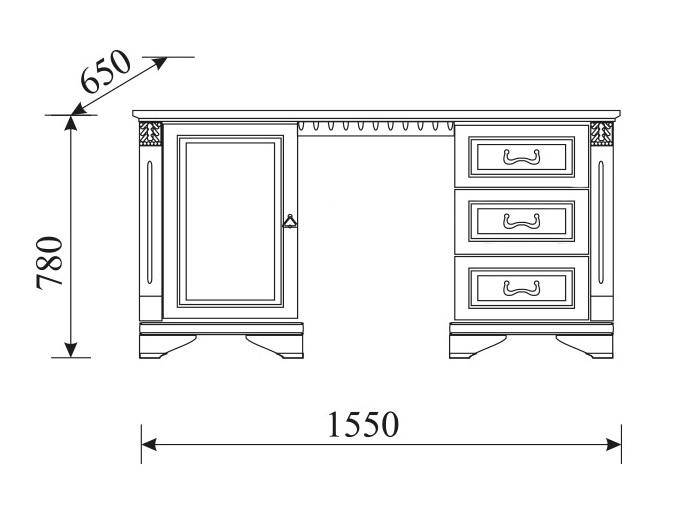Klassischer Schreibtisch aus echtem Holz Kolonial Stil Tisch SekretÃ¤r Neu