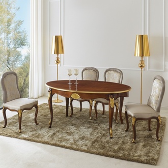 Ovaler Tisch Italienische MÃ¶bel Luxus Esstisch Esszimmer Holz Klassischer Stil