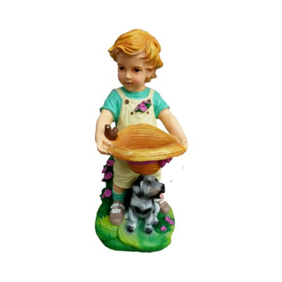 Deko Figur Statue Skulptur 48 cm Figuren Statuen Skulpturen Junge Garten
